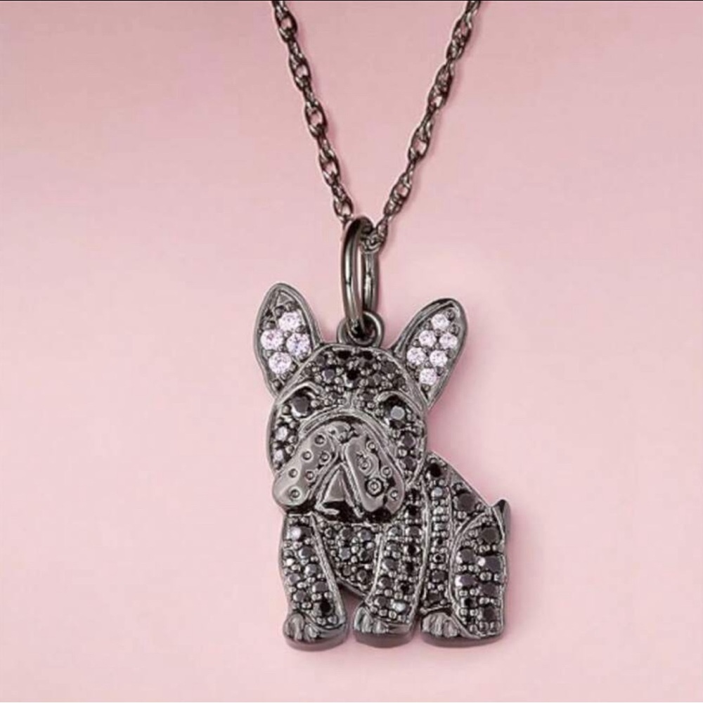 French Bulldog Rhinestone Necklace‎ - Picture 2 of 2